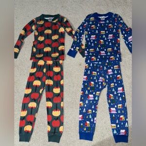 2 pair Hanna andersson organic cotton pajamas size 4 candy Carmel apples house